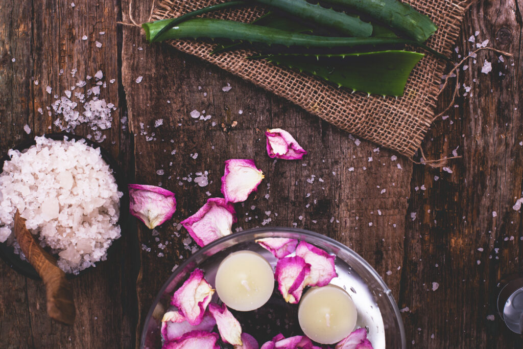 Mascarilla aloe vera y agua de rosas